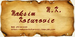 Maksim Koturović vizit kartica